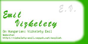 emil vizkelety business card